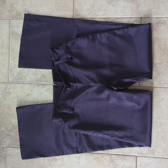 Dark purple satin pants - Picture 1 of 11